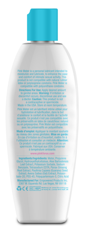 pink water 8 oz bottle